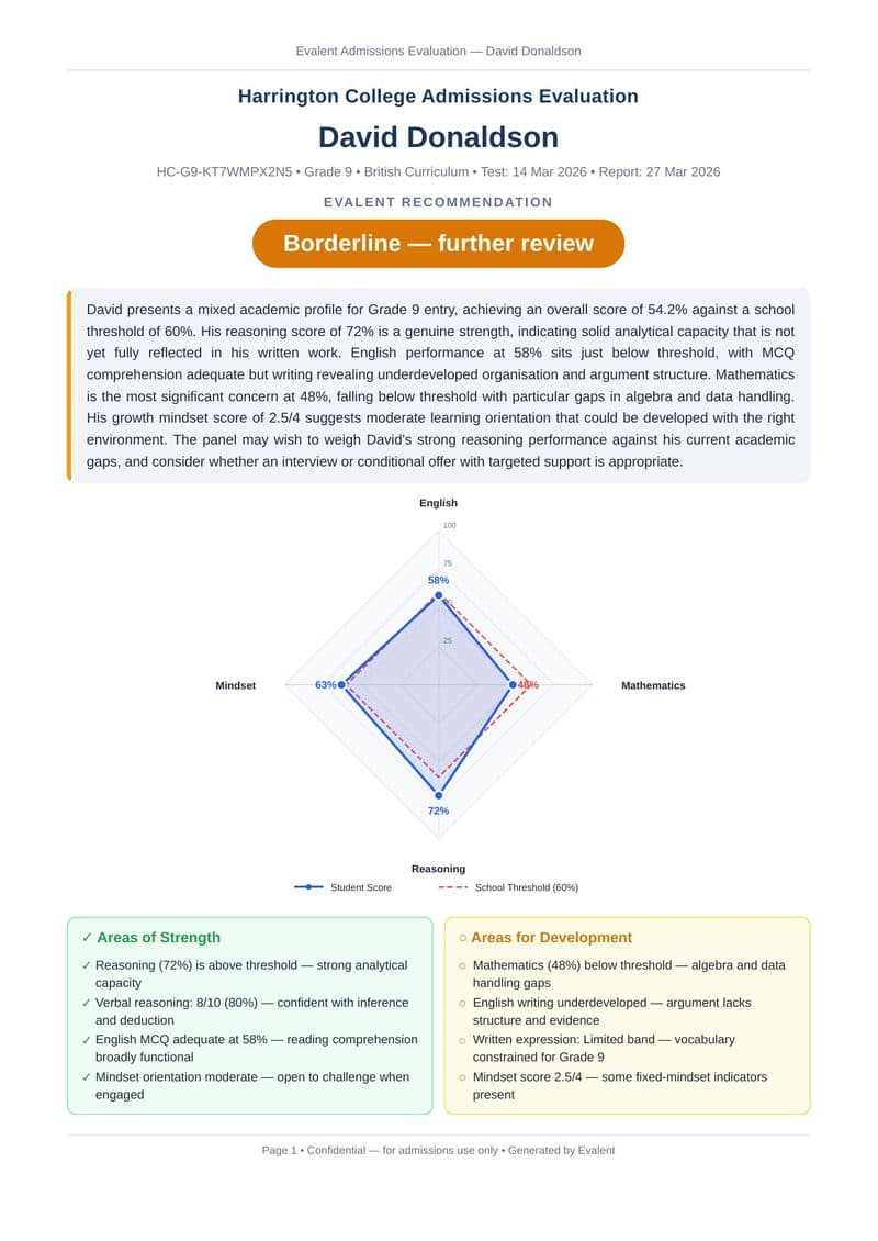 Instant recommendation with full evidence