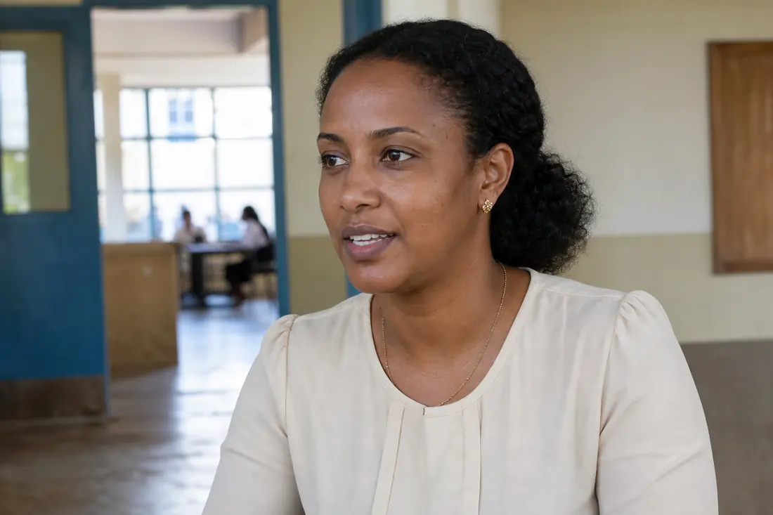 Portrait of Amina O., sample curriculum coordinator in Kenya.